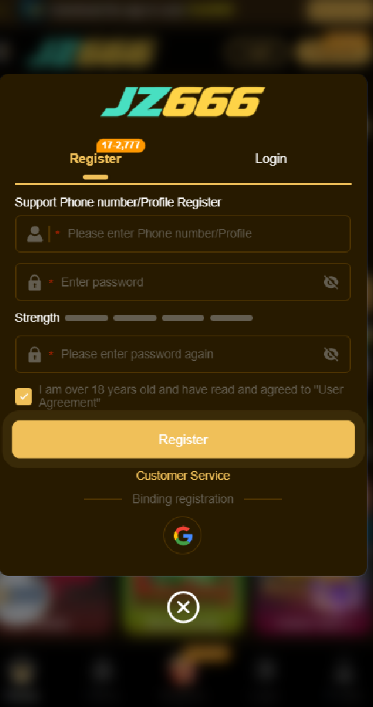 JZ666 Game Register